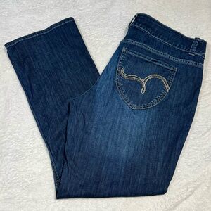 Riders by Lee Bootcut Jeans Dark Wash Embroidered Pockets Size 14/16